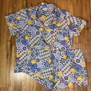 Bed Head Pajama Set Classic Shorty Majolica Citrus Set Size XL